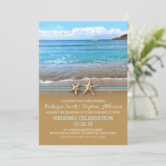 Invitations de mariage de plage (Debout devant)