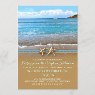 Invitations de mariage de plage