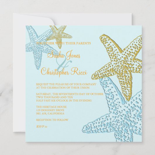 Invitations de mariage de plage (Dos)