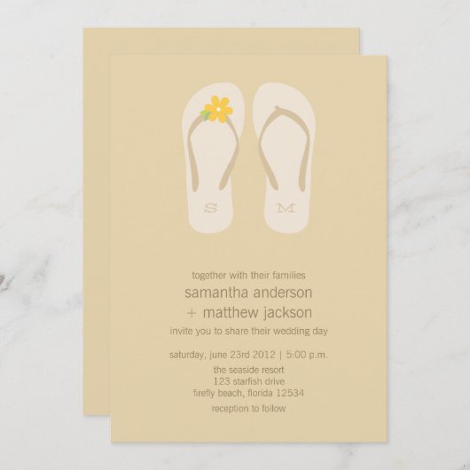 Invitations de mariage de plage de bascule (Devant / Derrière)