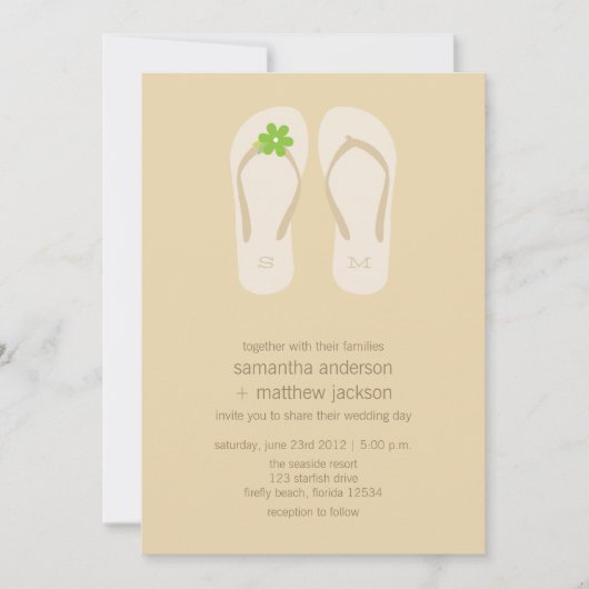 Invitations de mariage de plage de bascule (Devant)