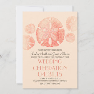 invitations de mariage de plage de sable rose cora