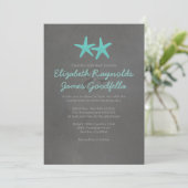 Invitations de mariage de plage d'étoiles de mer (Debout devant)
