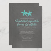Invitations de mariage de plage d'étoiles de mer (Devant / Derrière)