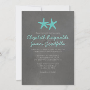 Invitations de mariage de plage d'étoiles de mer