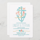 Invitations de mariage de plage nautique (Devant / Derrière)