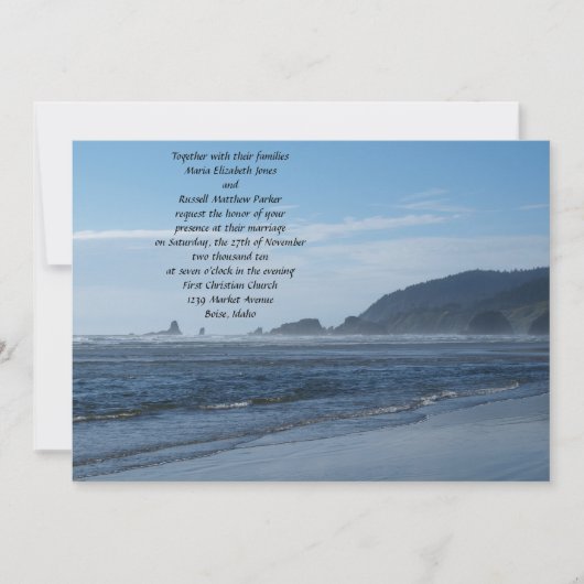 Invitations de mariage de plage rocheuse (Devant)