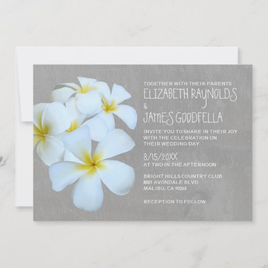 Invitations de mariage de Plumeria (Devant)