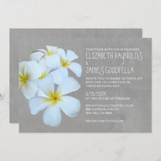 Invitations de mariage de Plumeria (Devant / Derrière)