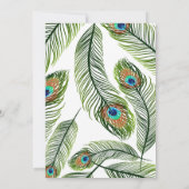 Invitations de mariage de plumes de paon (Dos)