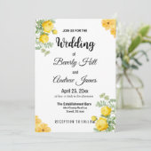 Invitations de mariage de printemps jaune personna (Debout devant)