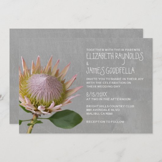 Invitations de mariage de Protea (Devant / Derrière)