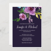 Invitations de mariage de prunes de la Marine (Devant / Derrière)