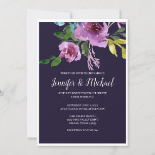 Invitations de mariage de prunes de la Marine