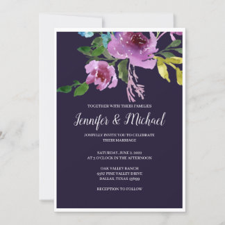 Invitations de mariage de prunes de la Marine