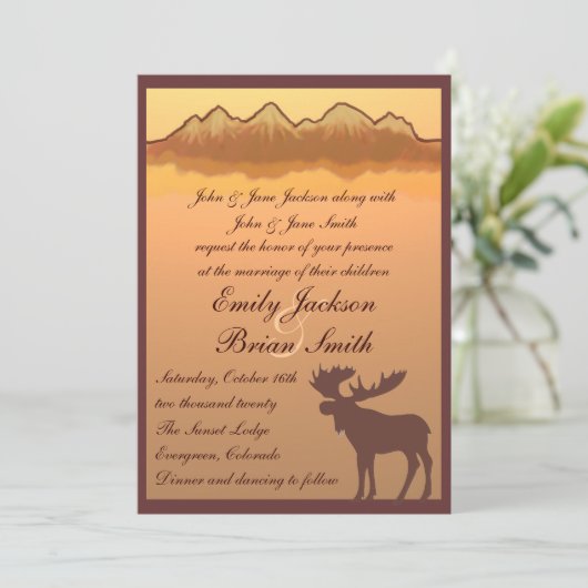 Invitations de mariage de réflexion de lac (Debout devant)