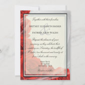 Invitations de mariage de rose argenté et rouge (Dos)