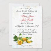 Invitations de mariage de rose jaune (Devant)