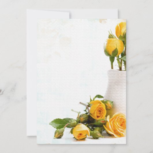 Invitations de mariage de rose jaune (Dos)