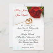 invitations de mariage de rose rouge (Devant)