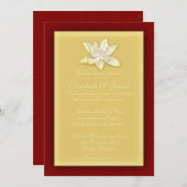 Invitations de mariage de rouge et d'or (Devant / Derrière)