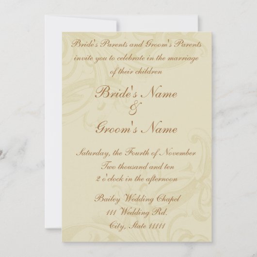 Invitations de mariage de rouleau de parchemin (Devant)