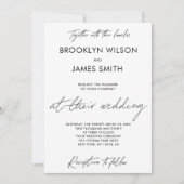 Invitations de mariage de script simple (Devant)