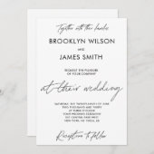 Invitations de mariage de script simple (Devant / Derrière)