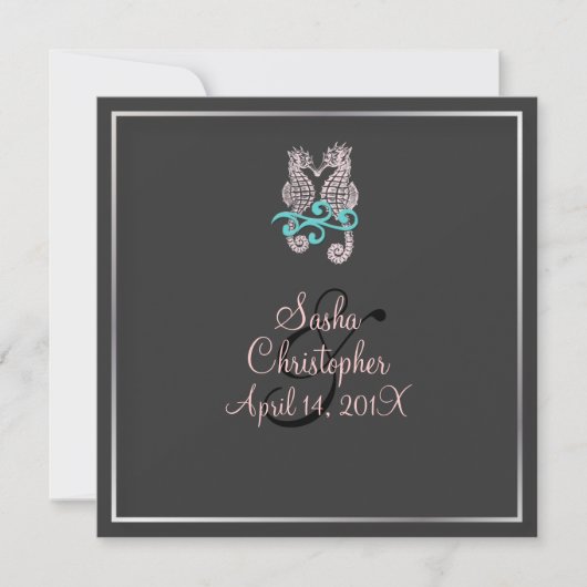 Invitations de mariage de Seahorse (Devant)
