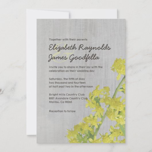Invitations de mariage de Solidago Vintage (Devant)