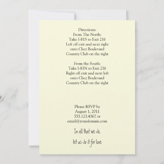 Invitations de mariage de Sunflower Post (Dos)