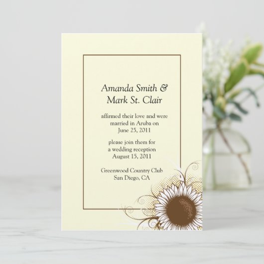 Invitations de mariage de Sunflower Post (Debout devant)