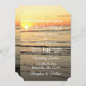 Invitations de mariage de Sunset Waves Ocean (Devant / Derrière)