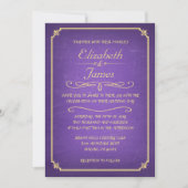 Invitations de mariage de tableau de pourpre et (Devant)
