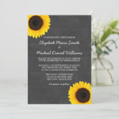 Invitations de mariage de tableau de tournesol (Debout devant)