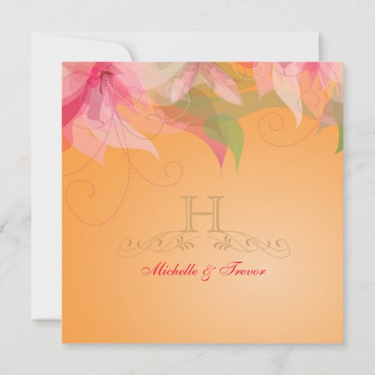 Invitations de mariage de Tangerine et Fuschia (Dos)