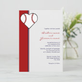 Invitations de mariage de thème de base-ball (Debout devant)