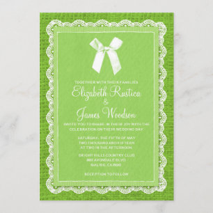 Invitations de mariage de toile de jute de pays de