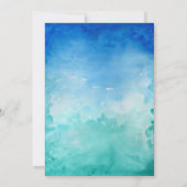 Invitations de mariage de tortues marines - bleu e (Dos)