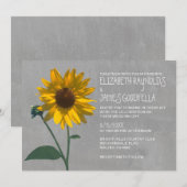 Invitations de mariage de tournesol (Devant / Derrière)