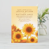 Invitations de mariage de tournesol Automne rustiq (Debout devant)