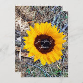 Invitations de mariage de tournesol de Camo rustiq (Devant / Derrière)