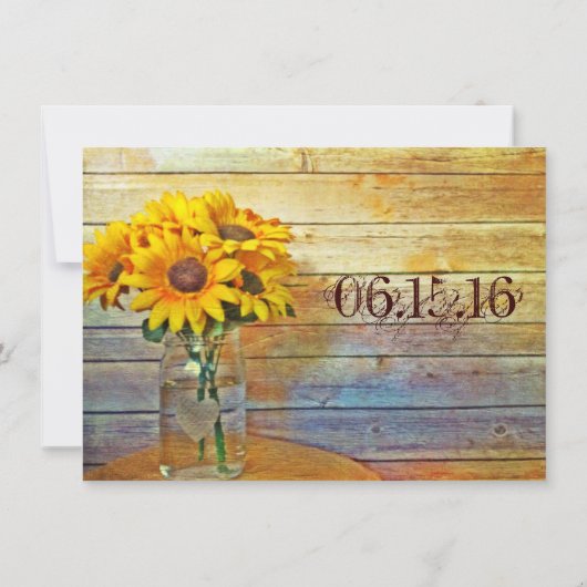 Invitations de mariage de tournesol de pot de (Dos)