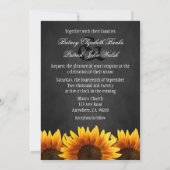 Invitations de mariage de tournesol en tableau noi (Dos)