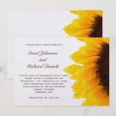 Invitations de mariage de tournesol jaune (Devant / Derrière)