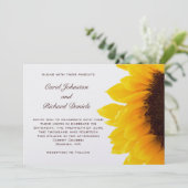 Invitations de mariage de tournesol jaune (Debout devant)