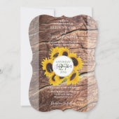 Invitations de mariage de tournesol rustique (Devant)