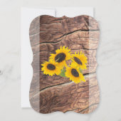 Invitations de mariage de tournesol rustique (Dos)