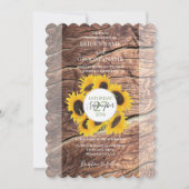 Invitations de mariage de tournesol rustique (Devant)