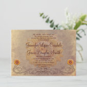 Invitations de mariage de tournesol rustique (Debout devant)